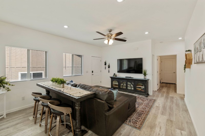 Living room open to kitchen